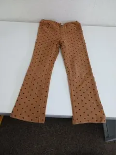 菅293 茶色ドット柄フレアパンツ 120サイズのサムネイル