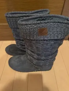 グレー スエード ムートンブーツ