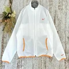 ナイキNIKE ウィンドブレーカー（L）メッシュジップジャケットロゴ白a1409