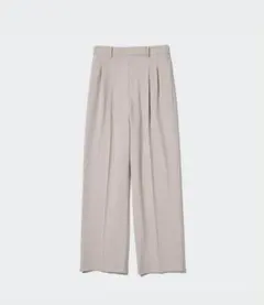 新品タグ付き　ユニクロ　タックワイドパンツ　チェック柄