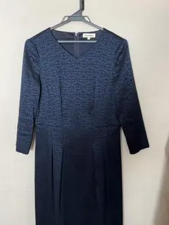 Paul Stuart ネイビー 幾何学模様 ワンピース