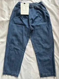 130cm 子供用 青デニムパンツ ウエストゴム