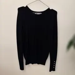 ZARA 黒 長袖ニットセーター M