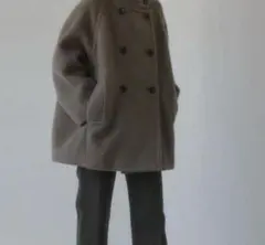 EMMEL REFINES オリーブ　ダブルボタン シャギー コート