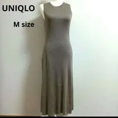UNIQLO リブ編み ニット ノースリーブ ワンピース Mサイズ