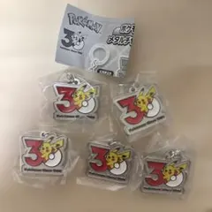 「5個」 ポケモン 30周年 メタルチャームマスコット