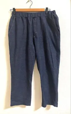 ストレッチネイビーカジュアルパンツ 8分丈