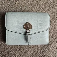 【綺麗なライトブルー！】コンパクトなコインケースケイトスペード