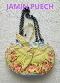 ジャマンピュエッシュ JAMIN PUECH ハンドバッグ イエロー 刺繍