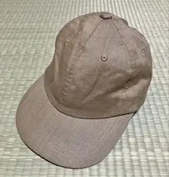 【美品】ikka 麻100% キャップ ベージュ