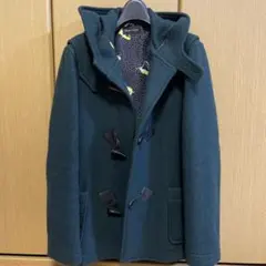 ダークグリーン ダッフルコート フード付き