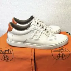 美品 エルメス クイッカー 定価16万超 定番ホワイト 稀少な万能スニーカー