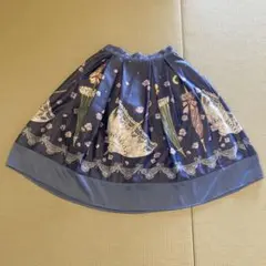 傘　花柄 フレアスカート ネイビー M アクシーズファム ポエティックのサムネイル