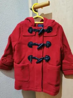 赤いフード付きダッフルコート 90cm