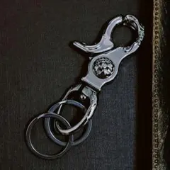 真鍮素材 シルバー色 カラビナ キーリング キーフック キーホルダー