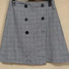チェック柄ダブルボタンタイトスカート　Lサイズ