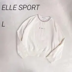 ELLESPORT 　ワッフルスウェットトップス　刺繍ロゴ　長袖のサムネイル
