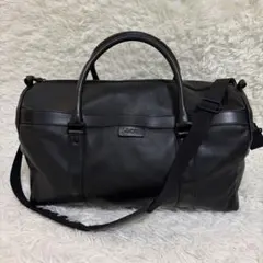 ACE. エース ボストンバッグ 旅行 本革 シボ革 黒 大容量 2way 黒