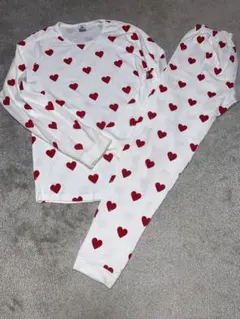 プチバトー 16ans ハート柄 パジャマ 上下セット