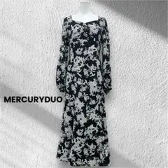 ◆新品タグ付◆MERCURYDUO フラワーフロントギャザーマーメイドワンピース
