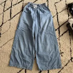 GU ガウチョパンツ ライトブルー　140