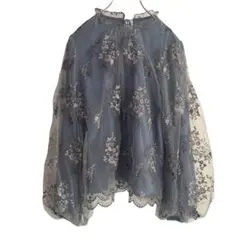 【新品タグ付】mysty woman フローラルレースシシュウBL ブルー Fのサムネイル