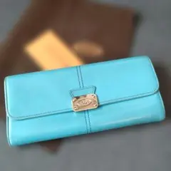 TOD'S・ ターコイズブルーレザー 長財布のサムネイル
