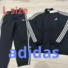 adidas ブラック ジャージ上下セット Lサイズ　ジム　運動