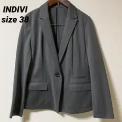 【極美品】INDIVI テーラードジャケット 38 手洗い　春夏秋　日本製　伸縮