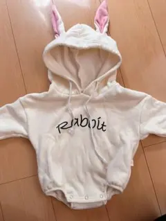 ウサギ耳付きフードトレーナー 73cm