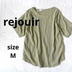 【最終価格】rejouir ボーダープルオーバー　楊柳シャーリング　清涼感　半袖のサムネイル