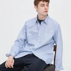 UNIQLO エクストラファインコットンブロードストライプシャツ