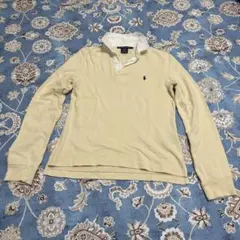 Ralph Lauren クリーム色 長袖ポロシャツ 襟付き