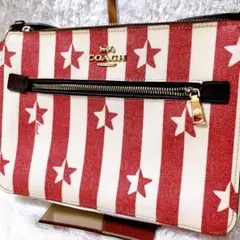 【美品】COACH コーチ ショルダー ストライプ 星 赤 白 レトロ