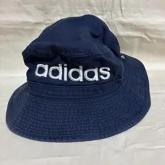 【adidas】アディダス バケットハット ネイビー 紐付き アウトドア　フェス