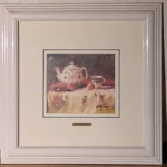 ブレンダ・キング　窓辺の白いひなぎく 絵画 額縁付き　リトグラフ ブレンダ・キング 窓辺の白いひなぎく 絵画 額縁付き リトグラフ