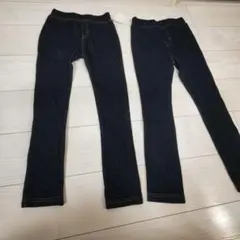 ダークデニム 風スキニーパンツ２着セット