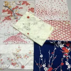 ポリ着物 生地 はぎれ 7枚セット 和柄 和風