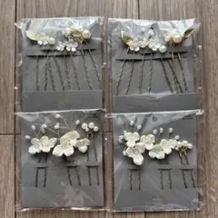 3coins ヘアアクセサリー　ホワイトゴールド 結婚式　パーティー まとめ売りのサムネイル