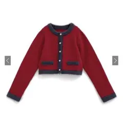 GRL 配色ショート丈ニットカーディガン an1651