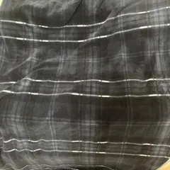 チェック柄 フリース生地 ポリエステル100% ブラック