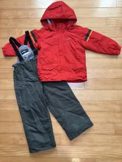 子供用　スキーウェア　スノーボードウェア　120㎝　赤　ダークグレー
