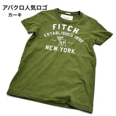 アバクロ ロゴTシャツ カーキ S レディース 半袖 人気
