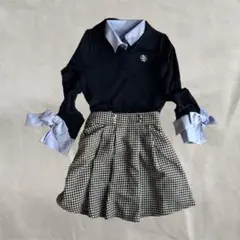 千鳥柄スカート 取外し可サロペット&ペチコート付き Honeys レディースのサムネイル
