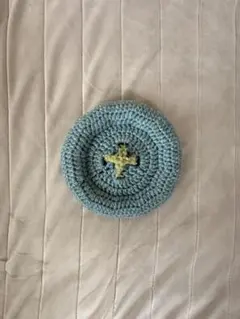 青色と黄色の円形リース