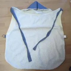 フリースおくるみ フード付き 青と白