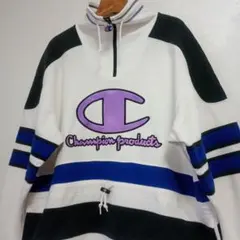 チャンピオン ハーフジッププルオーバーパーカー メンズM ゆったり 古着