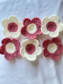 かぎ針編み花コースター6個セット