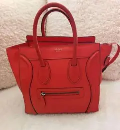CÉLINE セリーヌ ラゲージ マイクロ ハンドバッグ オレンジ 保存袋付き