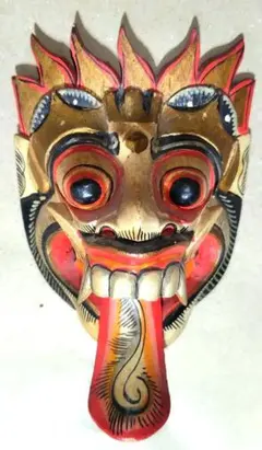 お値下げ中☆木彫りマスク(お面) バロン バリ島 インドネシア - メルカリ